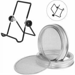 Kit De 6Pcs Couvercles Germination Avec 4Pcs Couvercle à Germer Écran En Acier Inoxydable Et 2Pcs Supports De Germination Pour Graines à Germoir Noir,Fonepro 7 Kit De 6Pcs Couvercles Germination Avec 4Pcs Couvercle à Germer Écran En Acier Inoxydable Et 2Pcs Supports De Germination Pour Graines à Germoir Noir,Fonepro -Terre Tendre Soldes Boutique 100109867 3