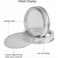 Kit De 6Pcs Couvercles Germination Avec 4Pcs Couvercle à Germer Écran En Acier Inoxydable Et 2Pcs Supports De Germination Pour Graines à Germoir Noir,Fonepro 9 Kit De 6Pcs Couvercles Germination Avec 4Pcs Couvercle à Germer Écran En Acier Inoxydable Et 2Pcs Supports De Germination Pour Graines à Germoir Noir,Fonepro -Terre Tendre Soldes Boutique 100109867 5