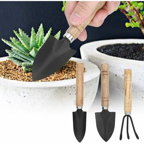 Mini Râteau De Jardinage Et 2 Pelles, Petits Outils Pratiques De Fleur De Plante De Griffe De Pelle Avec Poignée En Bois Pour Le Jardinage En Pot (Ensemble De 3 Pièces) 2 Mini Râteau De Jardinage Et 2 Pelles, Petits Outils Pratiques De Fleur De Plante De Griffe De Pelle Avec Poignée En Bois Pour Le Jardinage En Pot (Ensemble De 3 Pièces) – Image 2