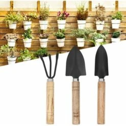 Mini Râteau De Jardinage Et 2 Pelles, Petits Outils Pratiques De Fleur De Plante De Griffe De Pelle Avec Poignée En Bois Pour Le Jardinage En Pot (Ensemble De 3 Pièces) 7 Mini Râteau De Jardinage Et 2 Pelles, Petits Outils Pratiques De Fleur De Plante De Griffe De Pelle Avec Poignée En Bois Pour Le Jardinage En Pot (Ensemble De 3 Pièces) -Terre Tendre Soldes Boutique 100341899 3