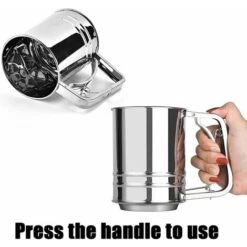 Tamis à Farine En Acier Inoxydable Tamis à Farine Manuel à Trois Couches Tamis à Farine De Grande Capacité Pour Le Cacao En Poudre Et Le Sucre En Poudre (Argent) -Terre Tendre Soldes Boutique 100342454 3