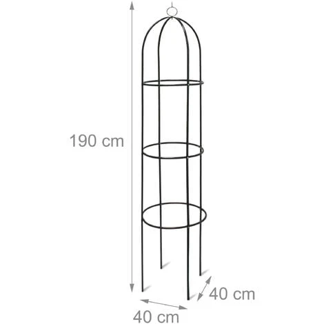 Relaxdays Obélisque Tuteur, Plantes Grimpantes, Rosiers Arcade, Arceau Roses, Arche Jardin, Métal 190 Cm, Vert 4 Relaxdays Obélisque Tuteur, Plantes Grimpantes, Rosiers Arcade, Arceau Roses, Arche Jardin, Métal 190 Cm, Vert – Image 4