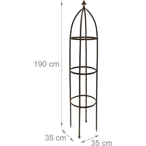 Relaxdays Arceau De Jardin Arche Rosiers Plantes Grimpantes Pergola Obélisque De Jardin Support Tuteur Métal 190 Cm 3 Relaxdays Arceau De Jardin Arche Rosiers Plantes Grimpantes Pergola Obélisque De Jardin Support Tuteur Métal 190 Cm – Image 3