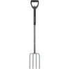 Fiskars Fourche à Bêcher Télescopique Pour Sol Dur Et Caillouteux, 4 Dents, Longueur Totale: 105-125 Cm, Acier Au Bore Haute Qualité, Noir/Argenté, SmartFit, 1000630
