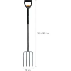 Fiskars Fourche à Bêcher Télescopique Pour Sol Dur Et Caillouteux, 4 Dents, Longueur Totale: 105-125 Cm, Acier Au Bore Haute Qualité, Noir/Argenté, SmartFit, 1000630 -Terre Tendre Soldes Boutique 10641600 3