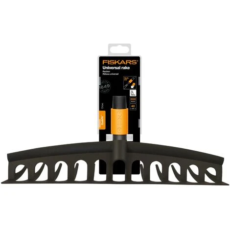 Fiskars Râteau Universel à 12 Dents, Tête D'outil QuikFit, Largeur: 41 Cm, Plastique Renforcé De Fibre De Verre, Noir/Orange, QuikFit, 1000643 2 Fiskars Râteau Universel à 12 Dents, Tête D'outil QuikFit, Largeur: 41 Cm, Plastique Renforcé De Fibre De Verre, Noir/Orange, QuikFit, 1000643 – Image 2