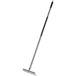 Fiskars Râteau à Dents Courbes, 14 Dents, Largeur: 36 Cm, Dents En Acier Au Bore/Manche En Aluminium, Noir/Gris, Ergonomic, 1000652