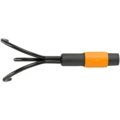 Fiskars Griffe à 3 Dents, Tête D'outil QuikFit, Longueur: 33 Cm, Largeur: 9 Cm, Dents En Acier Au Carbone, Noir/Orange, QuikFit, 1000685