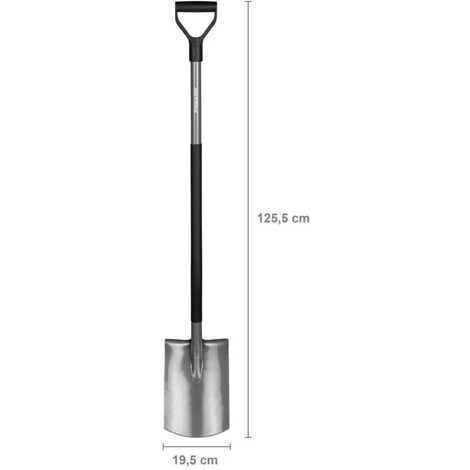 Fiskars Bêche à Bord Rond Pour Sol Meuble Et Peu Caillouteux, Longueur: 125 Cm, Acier Au Bore Haute Qualité, Gris/Noir, Ergonomic, 1001411 3 Fiskars Bêche à Bord Rond Pour Sol Meuble Et Peu Caillouteux, Longueur: 125 Cm, Acier Au Bore Haute Qualité, Gris/Noir, Ergonomic, 1001411 – Image 3