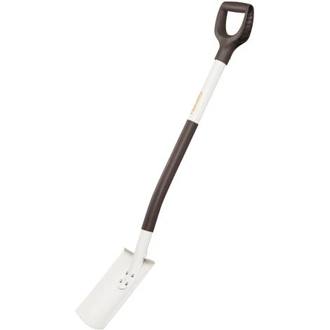 Fiskars Bêche à Bord Rond Pour Sol Meuble Et Peu Caillouteux, Longueur: 105 Cm, Lame En Acier De Qualité/Manche En Aluminium, Noir/Blanc, Light, 1019601 2 Fiskars Bêche à Bord Rond Pour Sol Meuble Et Peu Caillouteux, Longueur: 105 Cm, Lame En Acier De Qualité/Manche En Aluminium, Noir/Blanc, Light, 1019601 – Image 2