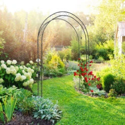 Relaxdays Arche à Rosiers H X L X P: 226 X 144 X 36,5 Cm Décoration Feuillage Support De Plantes Grimpantes Jardin Fer Revêtu De Poudrage, Noir 9 Relaxdays Arche à Rosiers H X L X P: 226 X 144 X 36,5 Cm Décoration Feuillage Support De Plantes Grimpantes Jardin Fer Revêtu De Poudrage, Noir -Terre Tendre Soldes Boutique 11124136 5
