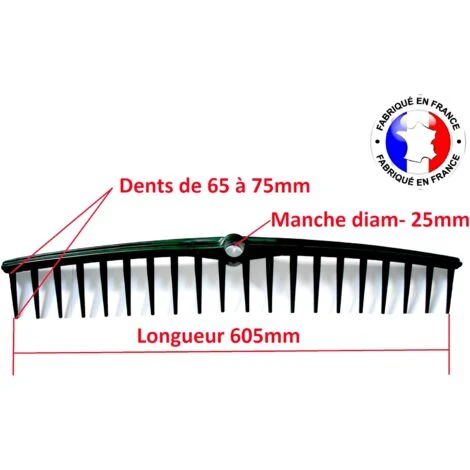 Rateau Professionnel En Plastique Fabriqué En France Largeur 605mm 2 Rateau Professionnel En Plastique Fabriqué En France Largeur 605mm – Image 2