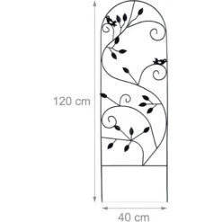 Relaxdays Treillis Jardin Oiseaux Fer, Clôture Plante Grimpante Grille Fleurs Métal, Arceau Rosier, 120 X 40 Cm, Noir 8 Relaxdays Treillis Jardin Oiseaux Fer, Clôture Plante Grimpante Grille Fleurs Métal, Arceau Rosier, 120 X 40 Cm, Noir -Terre Tendre Soldes Boutique 13958233 4