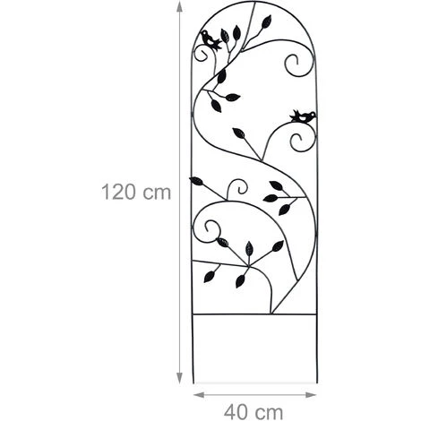 Relaxdays Treillis Jardin Oiseaux Fer, Clôture Plante Grimpante Grille Fleurs Métal, Arceau Rosier, 120 X 40 Cm, Noir 4 Relaxdays Treillis Jardin Oiseaux Fer, Clôture Plante Grimpante Grille Fleurs Métal, Arceau Rosier, 120 X 40 Cm, Noir – Image 4