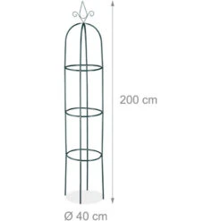 Relaxdays Tuteur Jardin, Pyramide Haute 200 Cm, Colonne Rosier, Arche Plante Grimpante, Arceau, Fer, Vert Foncé 8 Relaxdays Tuteur Jardin, Pyramide Haute 200 Cm, Colonne Rosier, Arche Plante Grimpante, Arceau, Fer, Vert Foncé -Terre Tendre Soldes Boutique 14192582 4