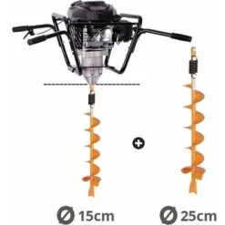 Tarière Thermique 4 Temps 150 Cm3 Mèches 15 Et 25cm Villager VPH 170