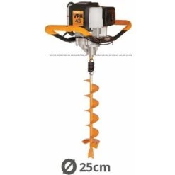 Tarière Thermique 43cc 2 Temps Avec Vrille 25cm Villager VPH 43