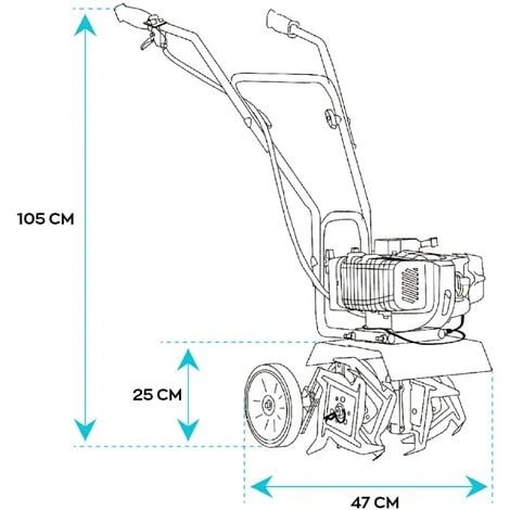 Motobineuse Motoculteur 2 Temps Compact 52Cc Et 1,2Hp Largeur De Travail 30cm 5 Motobineuse Motoculteur 2 Temps Compact 52Cc Et 1,2Hp Largeur De Travail 30cm – Image 5
