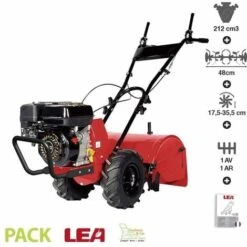Motoculteur à Fraise Arrière Moteur 7 Cv 212cc Travail 48cm Vitesse 1AV 1AR LEA 42212