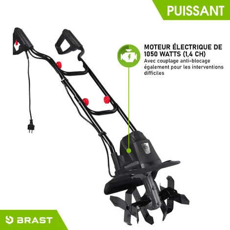 Motobineuse électrique 1050W - 16 Lames - 32cm – 22cm Profondeur De Travail - Accouplement Anti-blocage - Interrupteur De Sécurité - BRAST Motobineuse électrique 1000W + 5 Motobineuse électrique 1050W - 16 Lames - 32cm – 22cm Profondeur De Travail - Accouplement Anti-blocage - Interrupteur De Sécurité - BRAST Motobineuse électrique 1000W + – Image 5