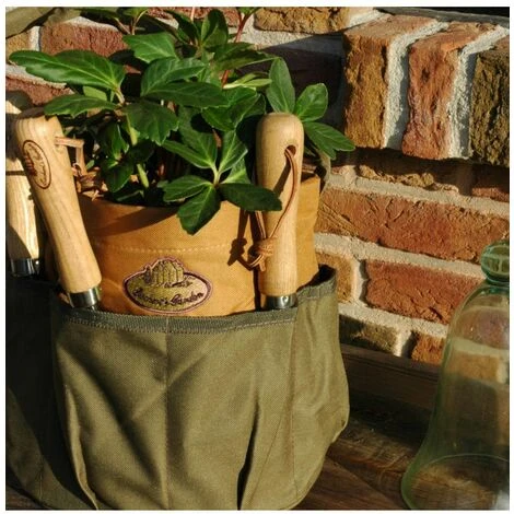 ESSCHERT DESIGN Sac à Outils De Jardin En Toile - D 28 X H 26 Cm - Gris Et Marron - Livraison Gratuite 3 ESSCHERT DESIGN Sac à Outils De Jardin En Toile - D 28 X H 26 Cm - Gris Et Marron - Livraison Gratuite – Image 3