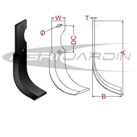 COUTEAU DE FRAISE POUR MOTOBINEUSE HONDA, ISEKI, KUBOTA,YANMAR, JSC Gauche 2 COUTEAU DE FRAISE POUR MOTOBINEUSE HONDA, ISEKI, KUBOTA,YANMAR, JSC Gauche – Image 2