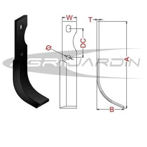 COUTEAU DE FRAISE POUR MOTOCULTEUR AGRIA, BENASSI, GOLDONI, MOVICAM, BARBIERI, BRUMITAL, LAMPACRESCIA, SEP, TRUSS Gauche 2 COUTEAU DE FRAISE POUR MOTOCULTEUR AGRIA, BENASSI, GOLDONI, MOVICAM, BARBIERI, BRUMITAL, LAMPACRESCIA, SEP, TRUSS Gauche – Image 2