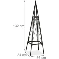 Relaxdays Tuteur Rosier Grimpant, Carré, Autonome, Vignes, Jardin, Résistant Aux Intempéries, Fer, Hauteur: 132 Cm, Noir 8 Relaxdays Tuteur Rosier Grimpant, Carré, Autonome, Vignes, Jardin, Résistant Aux Intempéries, Fer, Hauteur: 132 Cm, Noir -Terre Tendre Soldes Boutique 20085568 4
