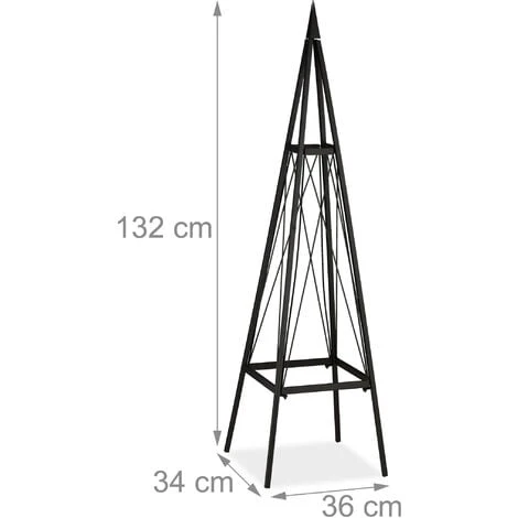 Relaxdays Tuteur Rosier Grimpant, Carré, Autonome, Vignes, Jardin, Résistant Aux Intempéries, Fer, Hauteur: 132 Cm, Noir 4 Relaxdays Tuteur Rosier Grimpant, Carré, Autonome, Vignes, Jardin, Résistant Aux Intempéries, Fer, Hauteur: 132 Cm, Noir – Image 4