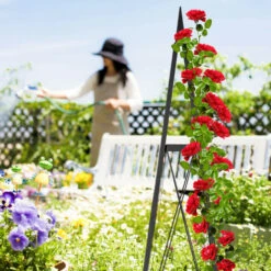 Relaxdays Tuteur Rosier Grimpant, Carré, Autonome, Vignes, Jardin, Résistant Aux Intempéries, Fer, Hauteur: 132 Cm, Noir 9 Relaxdays Tuteur Rosier Grimpant, Carré, Autonome, Vignes, Jardin, Résistant Aux Intempéries, Fer, Hauteur: 132 Cm, Noir -Terre Tendre Soldes Boutique 20085568 5