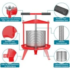 Presse-fruits à Vis En Acier Inoxydable 14 Litres Facile à Nettoyer -Terre Tendre Soldes Boutique 2093206 5
