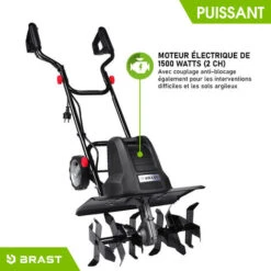 Motobineuse électrique 1500W - 24 Lames/6 Fraises - 45cm - 400 Trs/min - Roues De Transport Rabattables -accouplement Anti-blocage - Interrupteur De Sécurité - BRAST 9 Motobineuse électrique 1500W - 24 Lames/6 Fraises - 45cm - 400 Trs/min - Roues De Transport Rabattables -accouplement Anti-blocage - Interrupteur De Sécurité - BRAST -Terre Tendre Soldes Boutique 25063288 5
