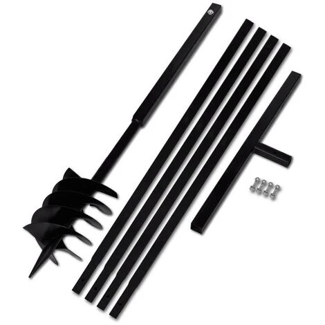 Hommoo Tariere De Sol Avec Manche 180 Mm Et Tube D'extension 5 M Acier HDV14940 1 Hommoo Tariere De Sol Avec Manche 180 Mm Et Tube D'extension 5 M Acier HDV14940