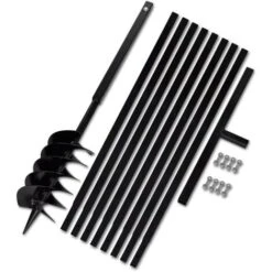 Tarière De Sol Avec Manche 150 Mm Et Tube D'extension 9 M Acier