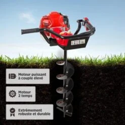AREBOS Tarière Foreuse De Terre Tarière Thermique Bêche-tarières De Jardinage Avec Indicateur De Niveau D'Huile Et Purgeur 8 AREBOS Tarière Foreuse De Terre Tarière Thermique Bêche-tarières De Jardinage Avec Indicateur De Niveau D'Huile Et Purgeur -Terre Tendre Soldes Boutique 26356847 4