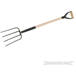 Silverline Fourche à Fumier Avec Poignée En D, 1 100 Mm, 1 100 Mm