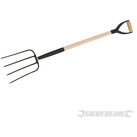 Silverline Fourche à Fumier Avec Poignée En D, 1 100 Mm, 1 100 Mm 1 Silverline Fourche à Fumier Avec Poignée En D, 1 100 Mm, 1 100 Mm