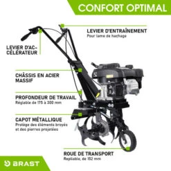 Motobineuse Thermique 176cc 36cm, 17,5-30cm Profondeur De Travail 6cv 4 Fraises Démarrage /auto-conduite Connectable 3600 Tr/min - Motoculteur De BRAST 8 Motobineuse Thermique 176cc 36cm, 17,5-30cm Profondeur De Travail 6cv 4 Fraises Démarrage /auto-conduite Connectable 3600 Tr/min - Motoculteur De BRAST -Terre Tendre Soldes Boutique 29358010 4