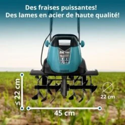 Könner & Söhnen Motobineuse électrique KS 1500T E, Puissance Du Moteur 1200W, Largeur De Traitement Jusqu'à 45 Cm, Profondeur Jusqu'à 22 Cm. K&S Motoculteur électrique. -Terre Tendre Soldes Boutique 29874649 3