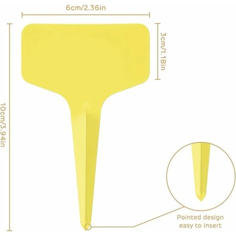 100Pcs Étiquettes De Plantes Durables, T-Type Étiquettes Plantes Étiquettes De Jardin Imperméable, Plastique Garden Etiquettes Signes Pour Fleur Légumes Graine Jardin Pépinière 6 X 10cm (Jaune) 2 100Pcs Étiquettes De Plantes Durables, T-Type Étiquettes Plantes Étiquettes De Jardin Imperméable, Plastique Garden Etiquettes Signes Pour Fleur Légumes Graine Jardin Pépinière 6 X 10cm (Jaune) – Image 2