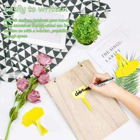 100Pcs Étiquettes De Plantes Durables, T-Type Étiquettes Plantes Étiquettes De Jardin Imperméable, Plastique Garden Etiquettes Signes Pour Fleur Légumes Graine Jardin Pépinière 6 X 10cm (Jaune) 3 100Pcs Étiquettes De Plantes Durables, T-Type Étiquettes Plantes Étiquettes De Jardin Imperméable, Plastique Garden Etiquettes Signes Pour Fleur Légumes Graine Jardin Pépinière 6 X 10cm (Jaune) – Image 3