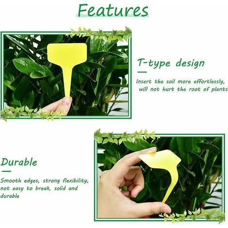 100Pcs Étiquettes De Plantes Durables, T-Type Étiquettes Plantes Étiquettes De Jardin Imperméable, Plastique Garden Etiquettes Signes Pour Fleur Légumes Graine Jardin Pépinière 6 X 10cm (Jaune) 5 100Pcs Étiquettes De Plantes Durables, T-Type Étiquettes Plantes Étiquettes De Jardin Imperméable, Plastique Garden Etiquettes Signes Pour Fleur Légumes Graine Jardin Pépinière 6 X 10cm (Jaune) – Image 5