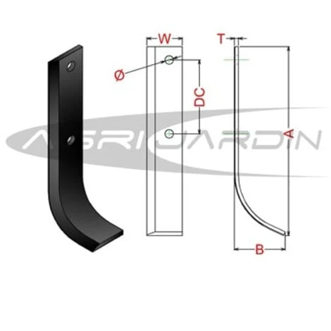 COUTEAU DE FRAISE POUR MOTOCULTEUR HONDA F-810 Droite 2 COUTEAU DE FRAISE POUR MOTOCULTEUR HONDA F-810 Droite – Image 2