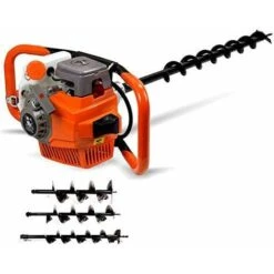 Tarière Thermique 3,2 KW 71 CC 2 Temps Avec 3 Forets De Perçage 4/6/8" Tarière Post Trou Du Sol Perceuse