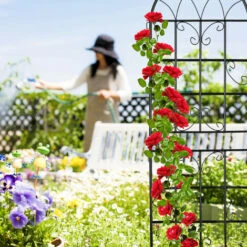 Relaxdays Treillis De Jardin, Métal, Lot De 2, à Planter, Tuteur Pour Plantes Grimpantes, 180 X 50 Cm, Noir 7 Relaxdays Treillis De Jardin, Métal, Lot De 2, à Planter, Tuteur Pour Plantes Grimpantes, 180 X 50 Cm, Noir -Terre Tendre Soldes Boutique 32828146 3