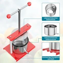 Presse � Fruits Pressoir � Vin Acier 3l Cuve En Acier Inoxydable Pressoir � Fruits Presse De Baies -Terre Tendre Soldes Boutique 3376748 5
