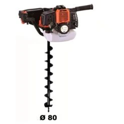 Tarière Thermique 52 Cm3 - 3 CV + Mèche 80 Mm