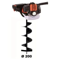 Tarière Thermique 52 Cm3 - 3 CV + Mèche 200 Mm