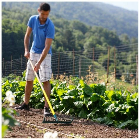 Râteau Duopro 14 Dents Courbes Manche Bois Certifié PEFC 3 Râteau Duopro 14 Dents Courbes Manche Bois Certifié PEFC – Image 3