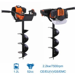 Tarière, Outils à Essence, Orange, Cylindrée: 52 Cm3 -Terre Tendre Soldes Boutique 35074720 4